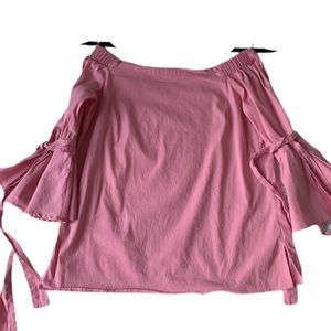 H&M off shoulder light pink top